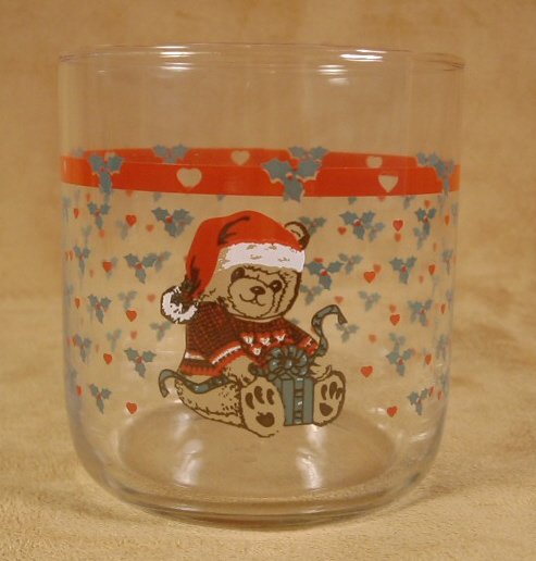 TIENSHAN CHRISTMAS COUNTRY BEAR JUICE ROCKS GLASSES - SET OF 4
