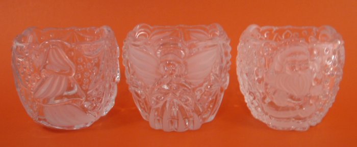 GORHAM LEAD CRYSTAL NORTH POLE EXPRESS VOTIVES *NIB*