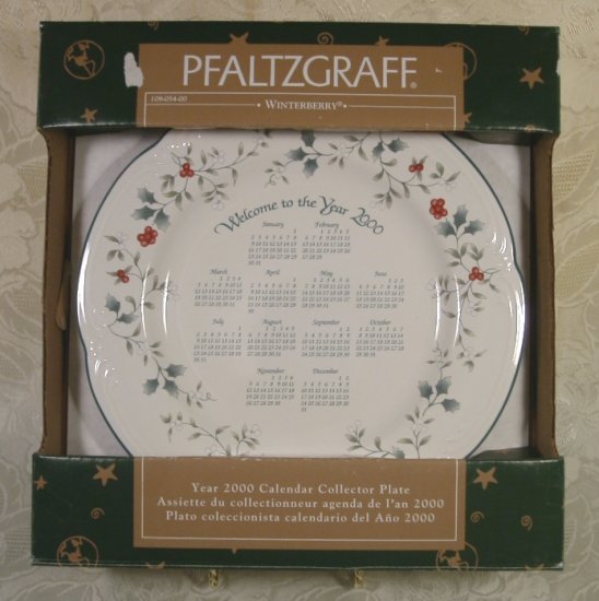 PFALTZGRAFF WINTERBERRY 2000 CALENDER PLATE *NIB*