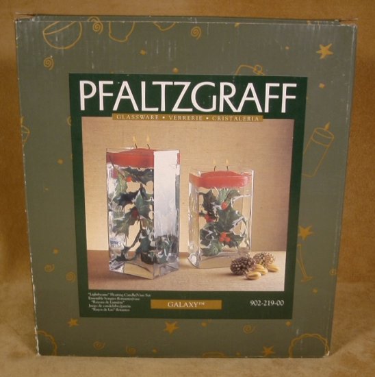PFALTZGRAFF GALAXY HOLIDAY FLOATING CANDLE VASE SET *NIB*