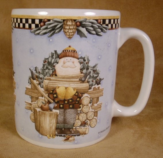 SAKURA DEBBIE MUMM WOODLAND SANTA GIANT 1 QT. MUG 1998