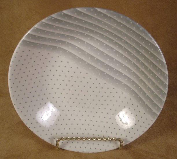 CHURCHILL ENGLAND SHADES GRAY DOTTED SOUP BOWLS SET OF 4