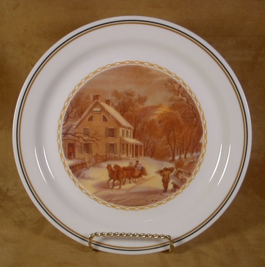 CORELLE COLLECTOR'S COURIER & IVES DINNER PLATE SLEIGH
