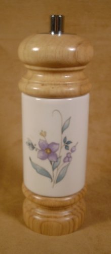 PFALTZGRAFF APRIL FLORAL PEPPER MILL W/SALT ON TOP