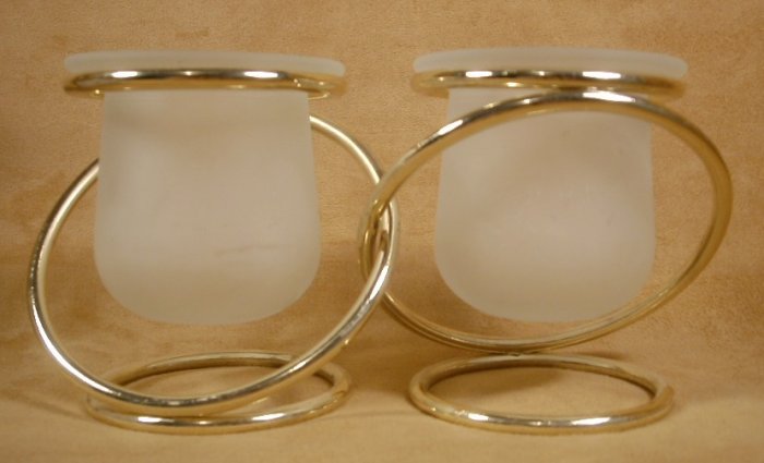 PARTYLITE BRASS GEMINI DOUBLE VOTIVE CANDLE HOLDER