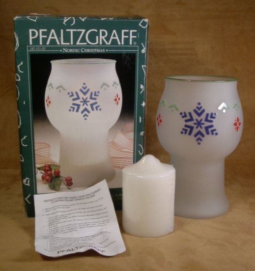PFALTZGRAFF NORDIC CHRISTMAS FLOATING CANDLE JAR *MIB
