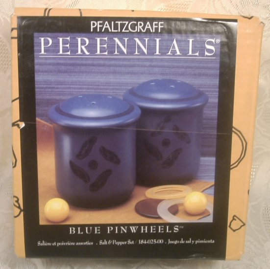 PFALTZGRAFF PERENNIALS BLUE PINWHEELS SALT PEPPER 2 SETS