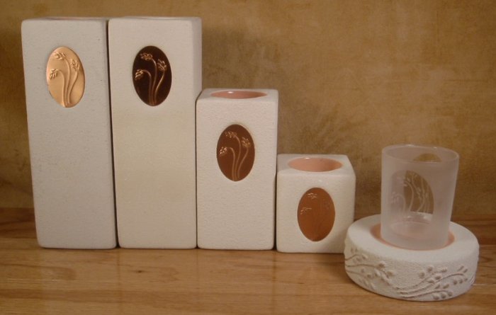 PARTYLITE MEDALLION VOTIVE TEALIGHT HOLDERS 6 PC. SET
