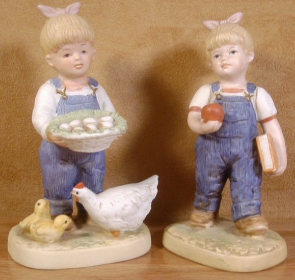 HOMCO 2 PC LOT DENIM DAYS GIRL FIGURINES #1509 #1513