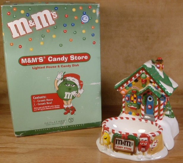 DEPT. 56 M&M'S CANDY STORE LIGHTED HOUSE & CANDY DISH