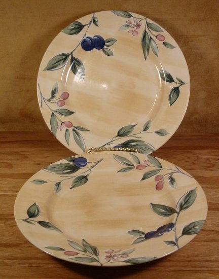 NIKKO SPRING DANCE #9830 FRUIT FLORAL DINNER PLATES EUC