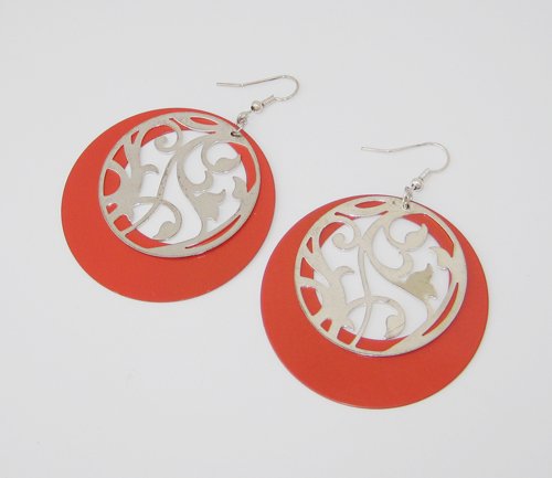 Red Stencil Earrings