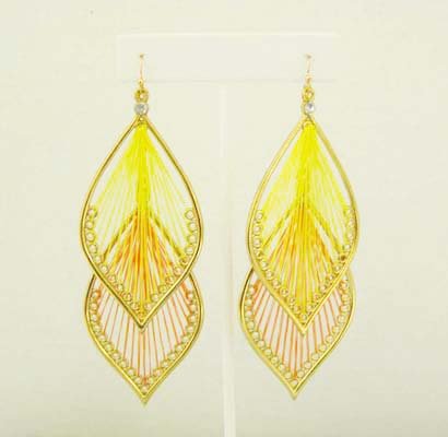 Interchangable Thread Earings: Yellow & Orange