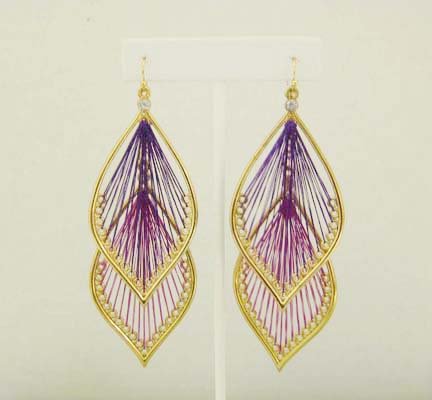 Interchangable Thread Earings: Pink & Purple