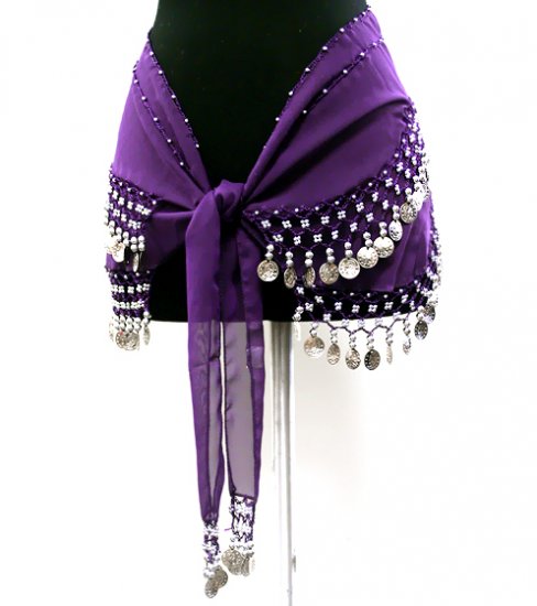Belly Dancing Coin Belt: Purple