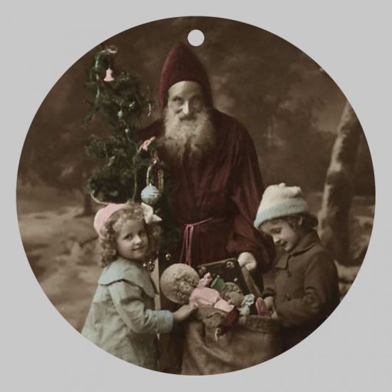 Victorian Style Santa Clause Porcelain Christmas Ornament - Scary Santa - NEW