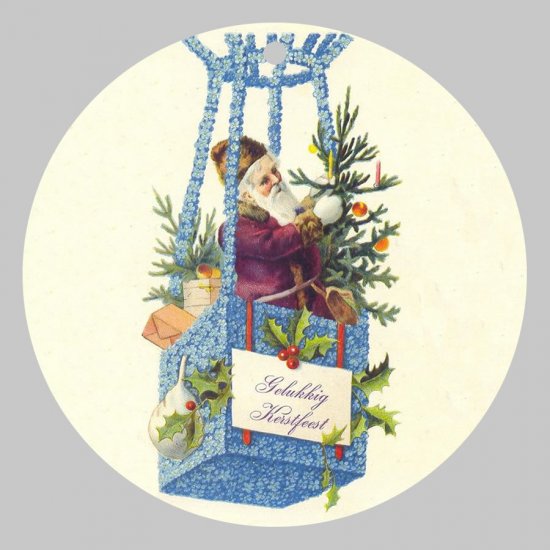 Victorian Style Santa Clause Porcelain Christmas Ornament - Dutch Balloon Santa - NEW