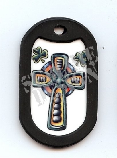 ALUMINUM DOG TAG With 30" CHAIN - Celtic Cross - NEW