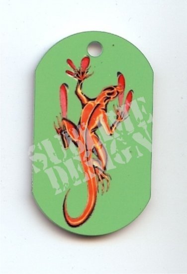 ALUMINUM DOG TAG With 30" CHAIN - Komodo Dragon - NEW