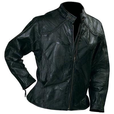 Diamond Plate⢠Rock Design Ladies' Genuine Leather Motorcycle Jacket