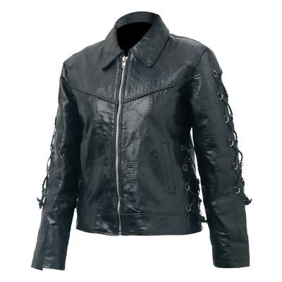 Giovanni Navarre® Ladies' Hand-Sewn Pebble Grain Genuine Buffalo Leather Jacket