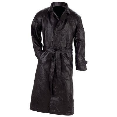 Giovanni Navarre® Italian Stone™ Design Genuine Leather Trench Coat