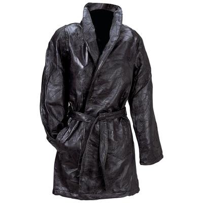 Giovanni Navarre® Italian Stone™ Design 3/4 Length Genuine Leather Coat