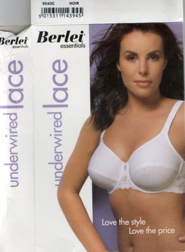 40c BERLEI black essentials lace & microfibre bra BNIB