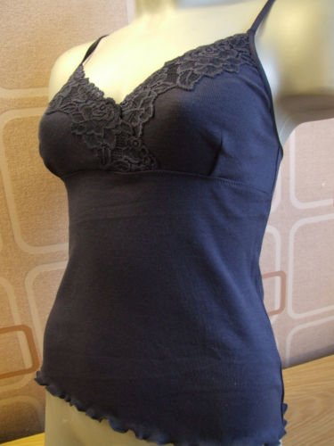 ex kew cotton&lace blue twilight shaped vest 12/14 M BN