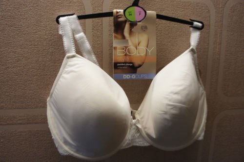 34dd ex m&s padded white smooth plunge underwire bra BN