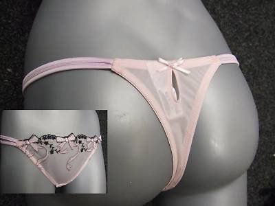 large young attitude miss bow pink satin thong BNWT