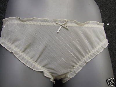 size 10 ex m&s cream chiffon glitter knickers BNWOT