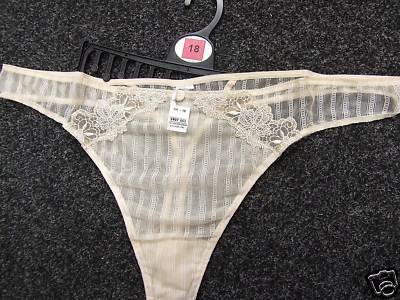 size 18 ex m&s truly you cream embroidery thong BNWOT