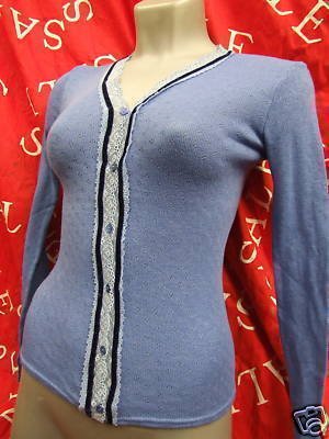 ex junior jigsaw blue themal cardigan age 8/11 large