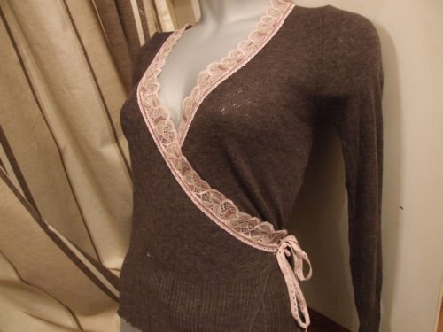 NEW jigsaw charcoal brown themal cardigan small 10/12