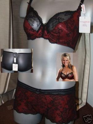 34d young attitude black red lace underwired bra BNWT