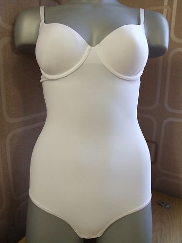 38b white stores full brief knicker padded body suit BN