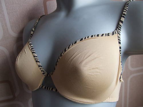 34b natural print trim underwired elle bra BNWOT