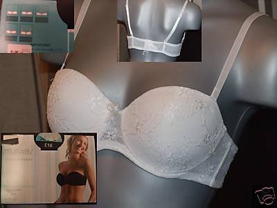 38b ex m&s white strapless padded multiway bra BNWT