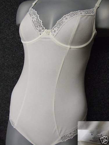 38a ex stores cream cotton underwired bodysuit BNWOT