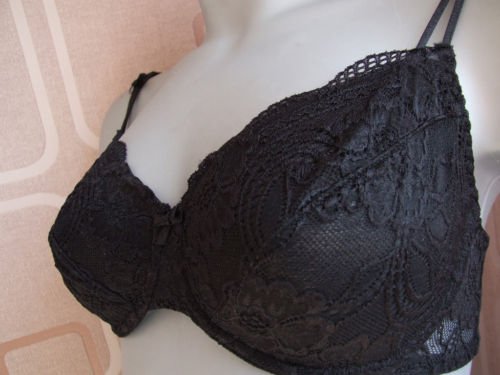 34c ex store black all lace cup underwired bra BNWT