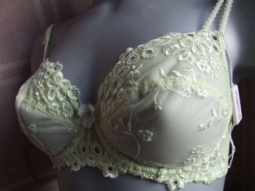 32c young attitude green lace flower underwired bra BN