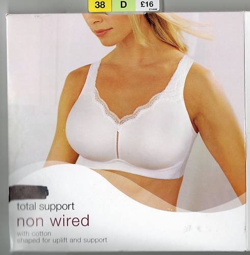 38d ex m&s white total support bra non wired BNIB