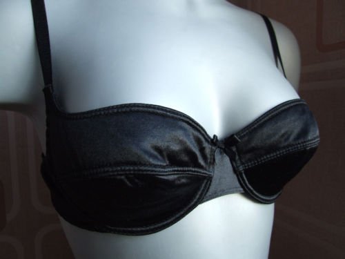 34a ex stores black satin padded balcony bra BNWOT