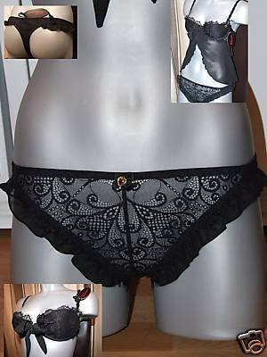 size 16 discover mademoiselle black mimi thong bnwt