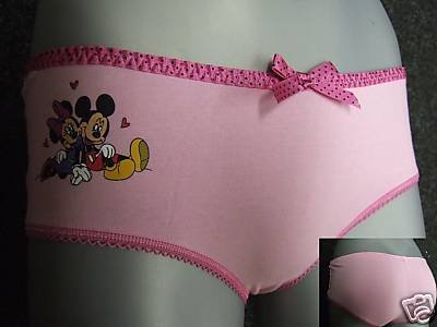 disney mickey minnie mouse pink cotton boyshort size 10