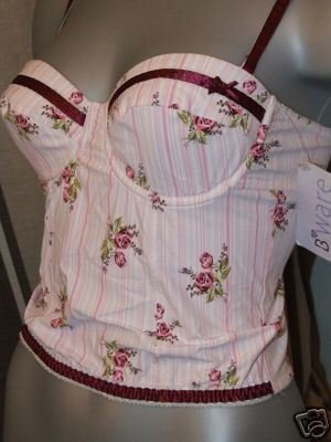 ballet bware underwired padded bustier top 32b bnwt