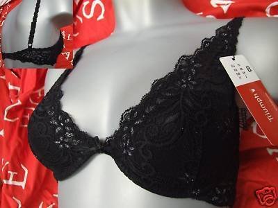 38c triumph seductive feel black lace glitter bra BNWT