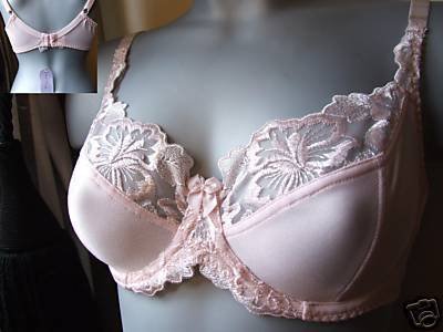 34d figura peach pink embroidery underwired bra bnwt