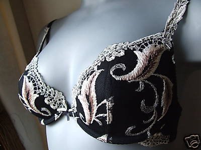 32c ex m&s truly you black gold padded balcony bra BNWT